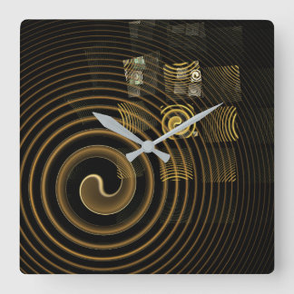 Relógio Quadrado Praça Abstrato de Hipnose