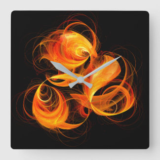 Relógio Quadrado Praça de Abstrato de Fireball