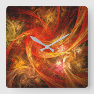 Relógio Quadrado Praça de Abstrato do Firestorm