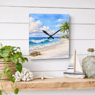 Relógio Quadrado Praça Oceânica da Praia Costeira Arte 