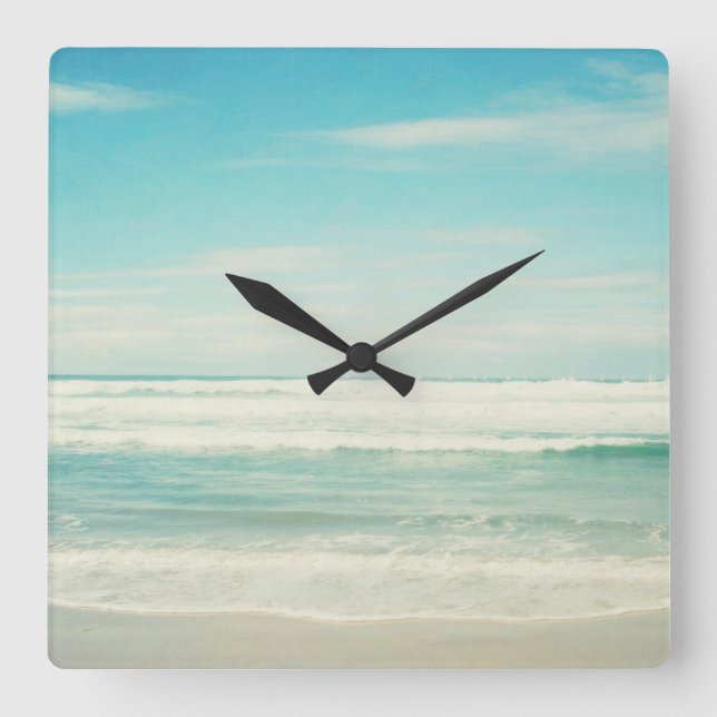 Relógio Quadrado Praia (Frente)