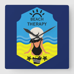 Relógio Quadrado Praia de Verão Essencial