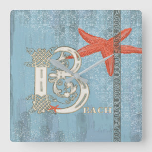 Relógio Quadrado PRAIA - pulso de disparo de parede