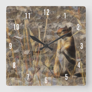 Relógio Quadrado Prairie Dog Square Clock