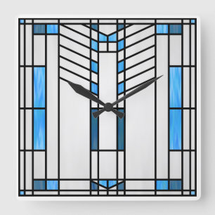 Relógio Quadrado Prairie School Style Interpretação n.o 1