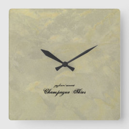 Relógio Quadrado Prata E Plaster Metálico Dourado