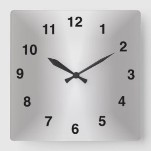 Relógio Quadrado Prata Stylish 🕰️ Edição Especial de 25º Aniversár