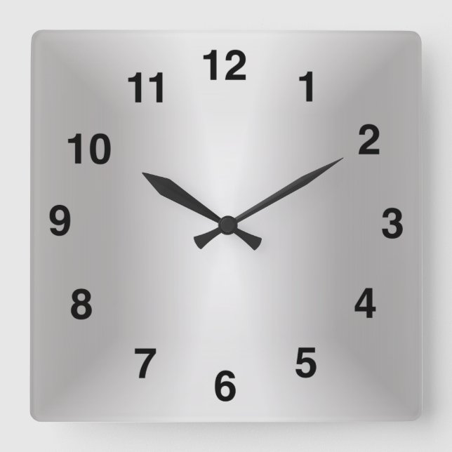 Relógio Quadrado Prata Stylish 🕰️ Edição Especial de 25º Aniversár (Frente)