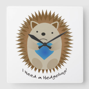 Relógio Quadrado Preciso de um Hedgehog Hedgehug