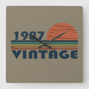 Relógio Quadrado Presente de aniversário vintage elegante nascido e