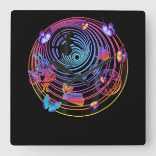 Relógio Quadrado Presente de coelho  Alice No País Das Maravilhas