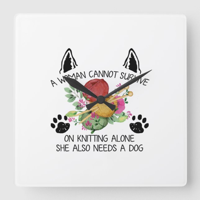 Relógio Quadrado Presente de costura | Uma Mulher Não Pode Sobreviv (Frente)