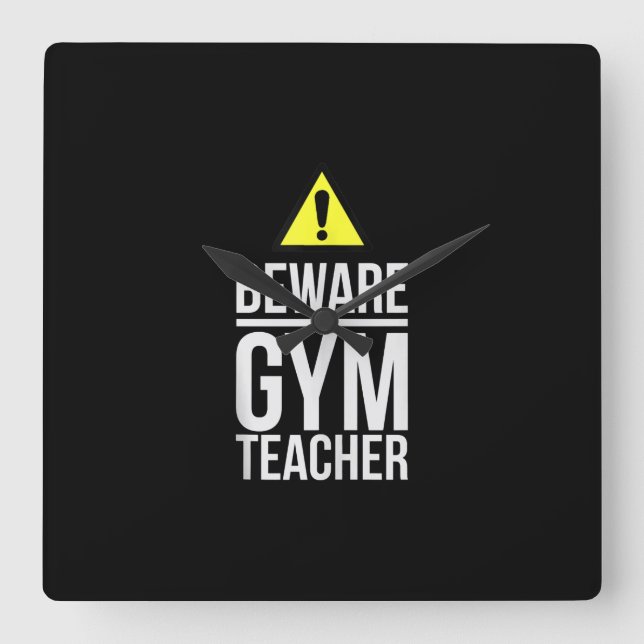 Relógio Quadrado Presente de Educação Física para Professores de Gi (Frente)