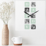 Relógio Quadrado Presente de Fotografia de Colagem Moderna e Feliz<br><div class="desc">Quanto a um presente de Dia de os pais feliz, uma casa de fotos de colagem moderna poderia ser uma opção de excelente se seu pai aprecia fotografia ou tem um interesse particular em arte. Você poderia escolher uma seleção de fotos que sejam significativas para ele, como retratos de família...</div>