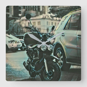 Relógio Quadrado Presente de motocicleta Vintage