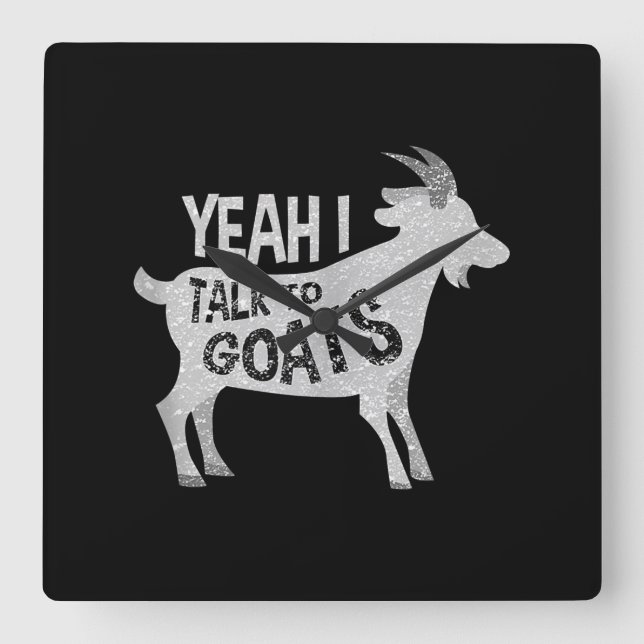 Relógio Quadrado Presente de Piada de Caprinos (Frente)