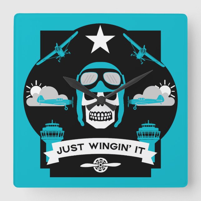 Relógio Quadrado Presente De Piloto Privado E Comercial (Frente)