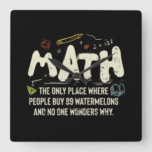 Relógio Quadrado Presente do professor de matemática de matemátic