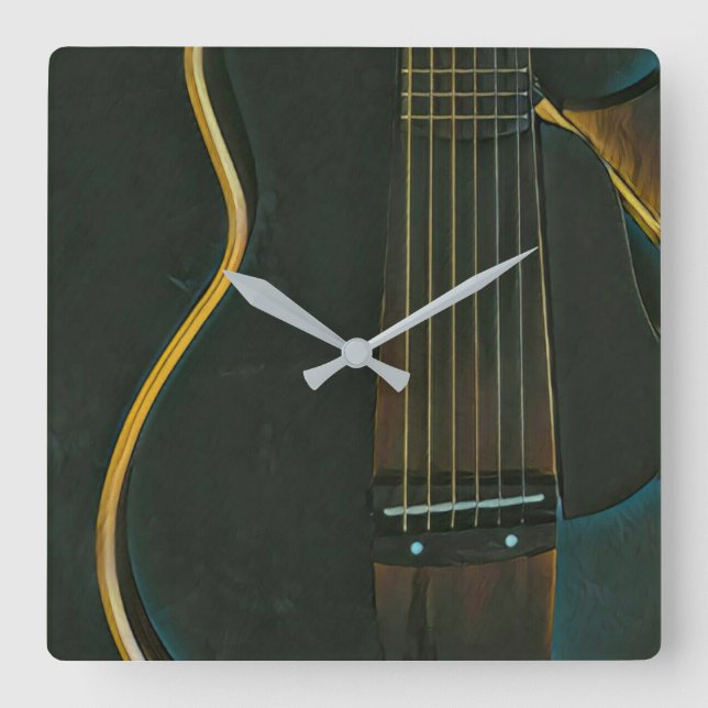 Relógio Quadrado Presente guitarrista latino (Frente)