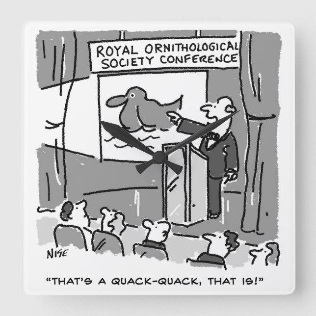 Relógio Quadrado Presente para um observador de pássaros ou passari (Frente)