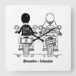 Relógio Quadrado Presente personalizado de aniversário de motocicle