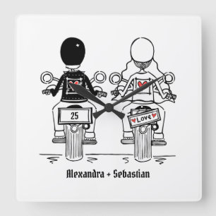 Relógio Quadrado Presente personalizado de aniversário de motocicle