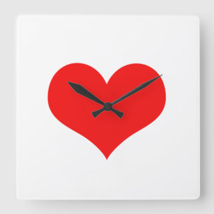 Relógio Quadrado Presente Personalizado de Bonito Branco do Coração