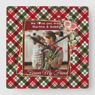 Relógio Quadrado Presente personalizado elegante para a foto do Dia