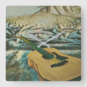 Relógio Quadrado Presentes de amantes de guitarra
