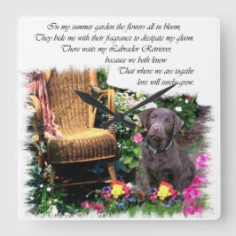 Relógio Quadrado Presentes de Arte Labrador Retriever