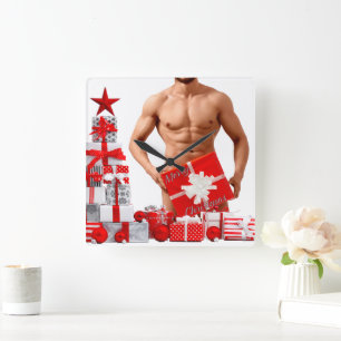 Relógio Quadrado Presentes do orgulho gay SlipperyJoe Natal present