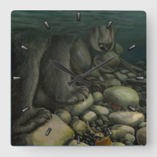 Relógio Quadrado Presentes dos pulsos de disparo de parede do urso