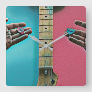 Relógio Quadrado Presentes guitaristas latinos