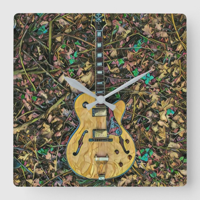 Relógio Quadrado Presentes para guitarrista (Frente)