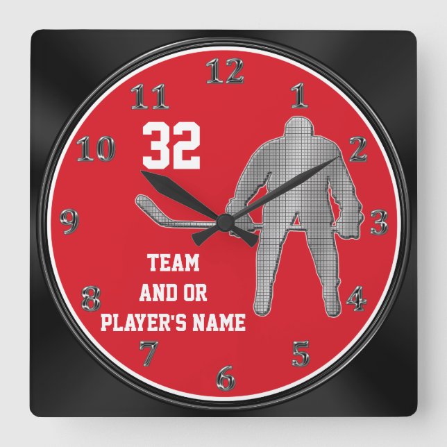 Relógio Quadrado Presentes personalizados da equipa de hóquei SEU (Frente)