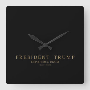 Relógio Quadrado President Trump. Deploribus Unum.