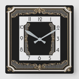 Relógio Quadrado Preto elegante