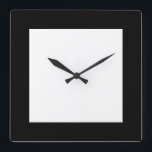 Relógio Quadrado Prévia urbana de Pierot Black e White Clock<br><div class="desc">Uma declaração simples e um belo sotaque de parede.</div>
