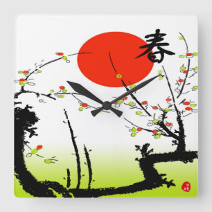 Relógio Quadrado Primavera