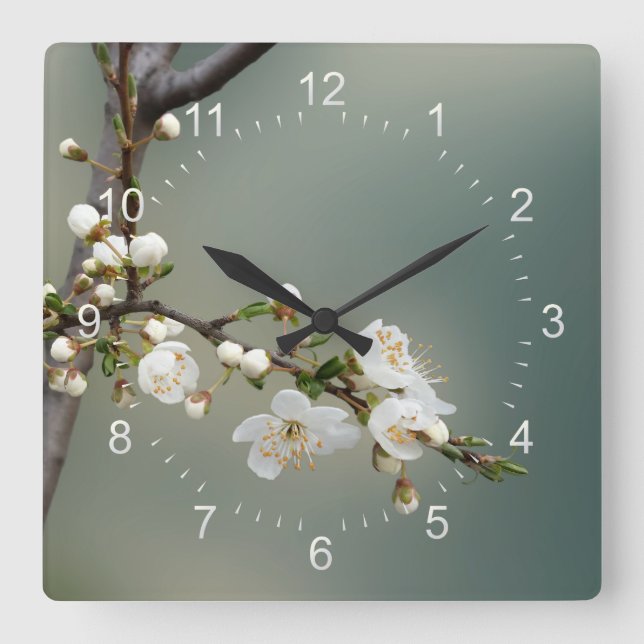 Relógio Quadrado primavera quente (Frente)