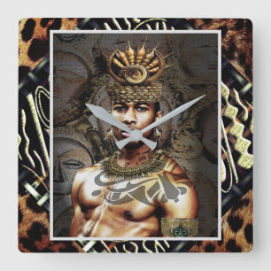 Relógio Quadrado Príncipe tribal africano