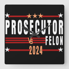Relógio Quadrado Procurador Vs Felon 2024 Wall Clock