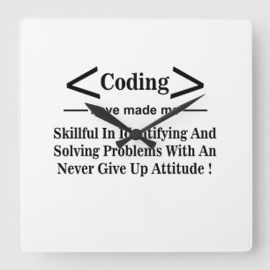 Relógio Quadrado Programação Codificador Desenvolvedor Programador