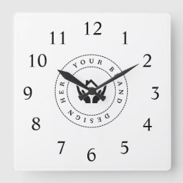 Relógio Quadrado Promocional de texto e logotipo personalizado mini