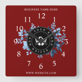 Relógio Quadrado Promocional de texto e logotipo personalizado mini