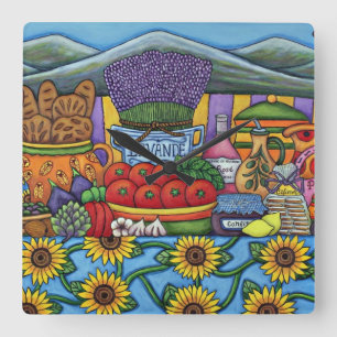 Relógio Quadrado Proveniência Delights Wall Clock, Lisa Lorenz