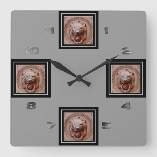 Relógio Quadrado Pulso de disparo - aldrava de porta principal do (Frente)