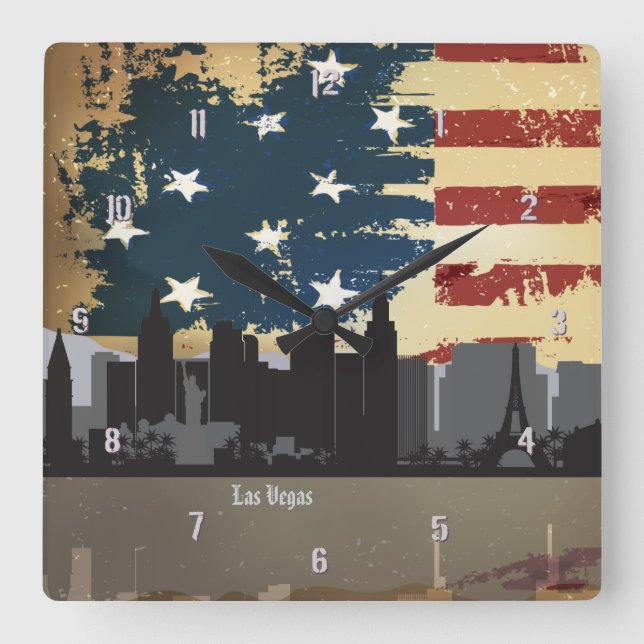 Relógio Quadrado Pulso de disparo americano da arquitectura da (Frente)