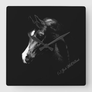 Relógio Quadrado Pulso de disparo árabe do cavalo