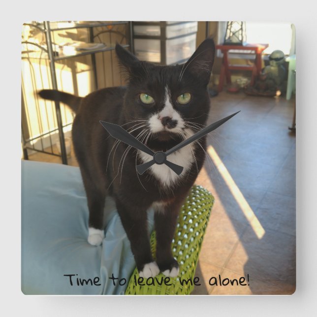 Relógio Quadrado Pulso de disparo bonito do gatinho (Frente)